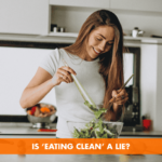 Woman adding dressing to fresh salad bowl in kitchen