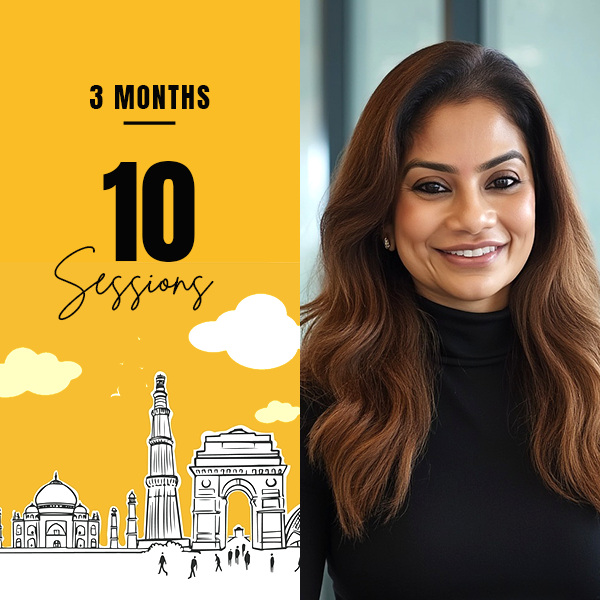 Yellow 'Top 10 Entrepreneurs' panel beside woman in black