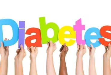 Diabetes spelled in playful lollipop letters