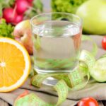 Cucumber water with grapefruit and greens